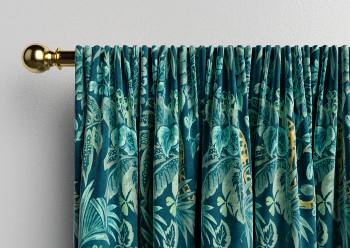 Leopard, Teal - Made to Measure Curtain - Image 9